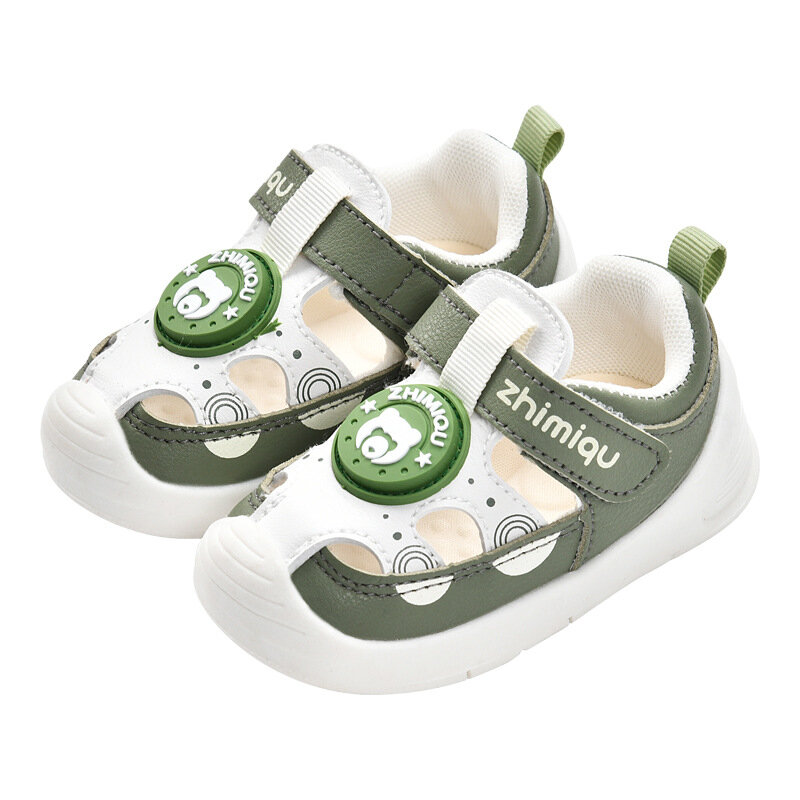 Sandal bayi, sepatu balita musim panas untuk bayi usia 0 1-2 tahun, alas lembut fungsi bayi perempuan