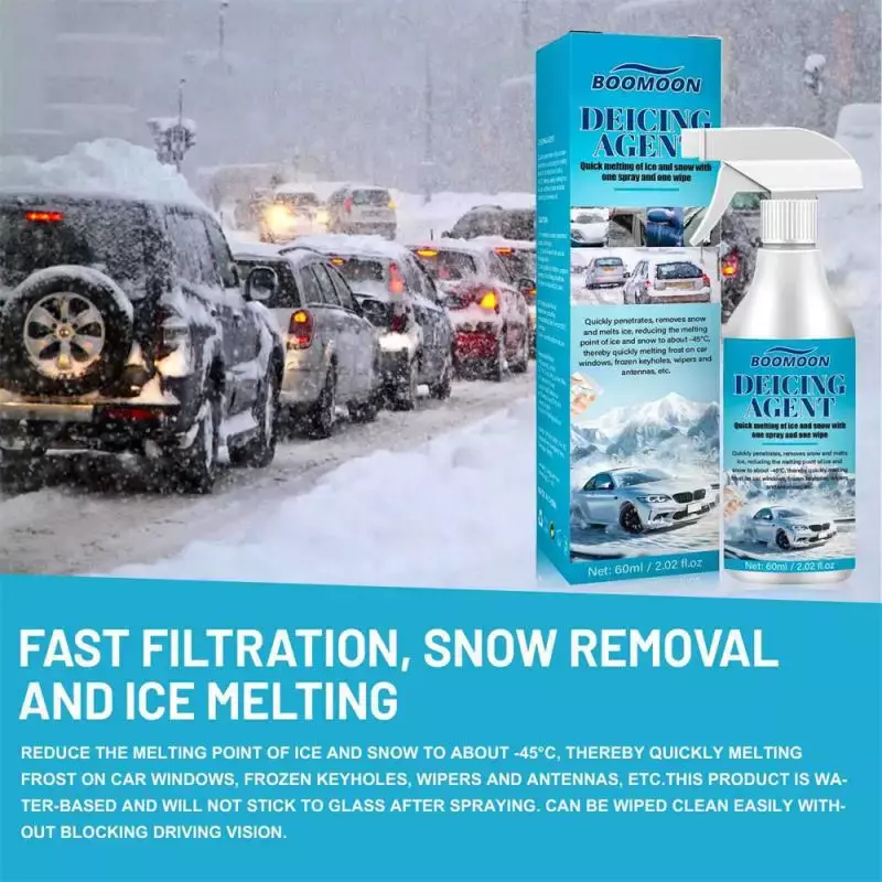 車のフロントガラスdefrosting Snowスプレー、アイスリムーバースプレー、耐摩耗性霜防止、ジューサー、60mlセット、冬
