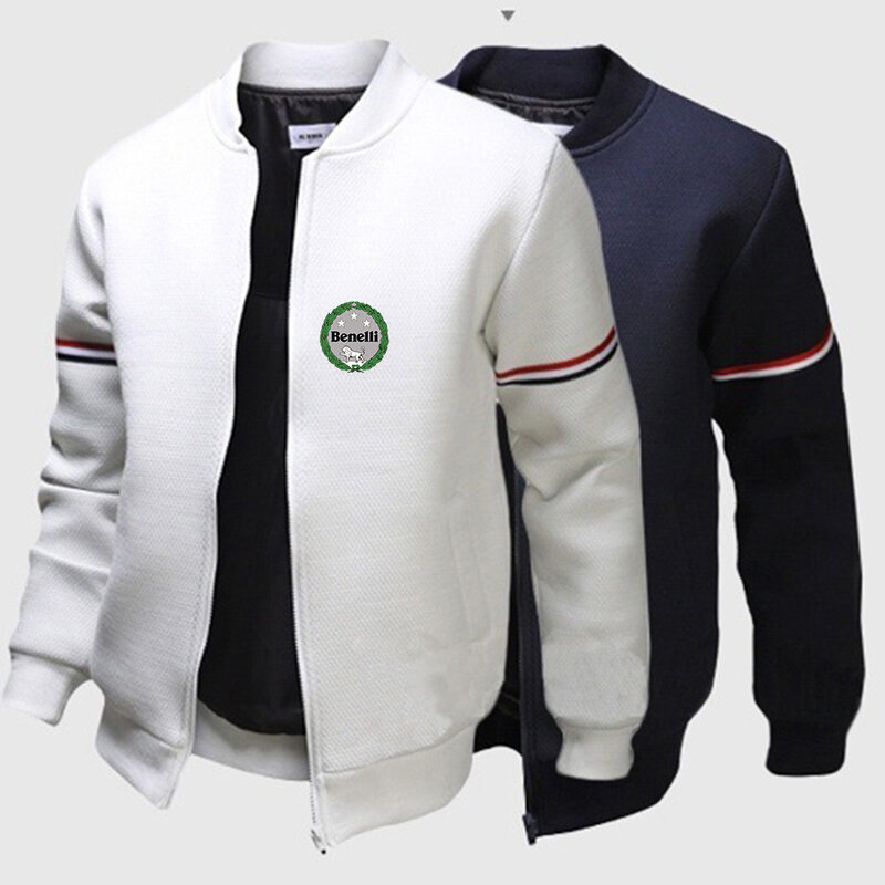 Benelli TRK 502X 프린트 패션 남성용, 라운드 칼라, 단색 면 재킷, 운동복 코트, 용수철 및 가을, 2023 신상