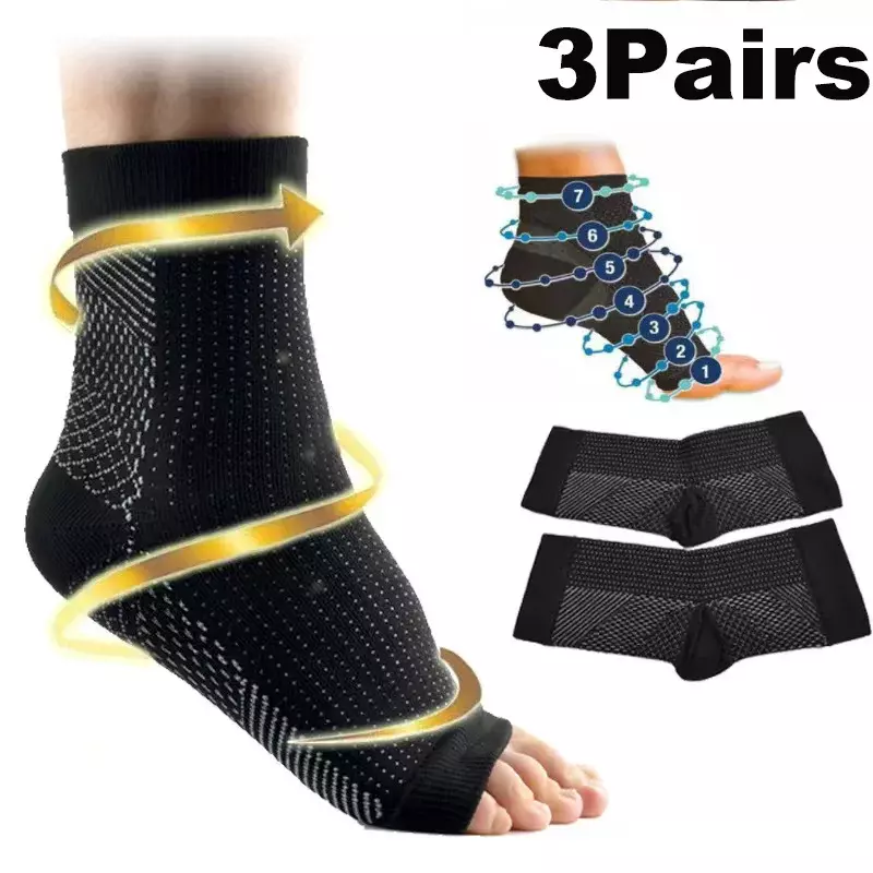Meias esportivas respiráveis para homens e mulheres, compressão do pé, meias do tornozelo do anjo, meia de cinta ao ar livre, manga breatheable, 1 3 5 pares