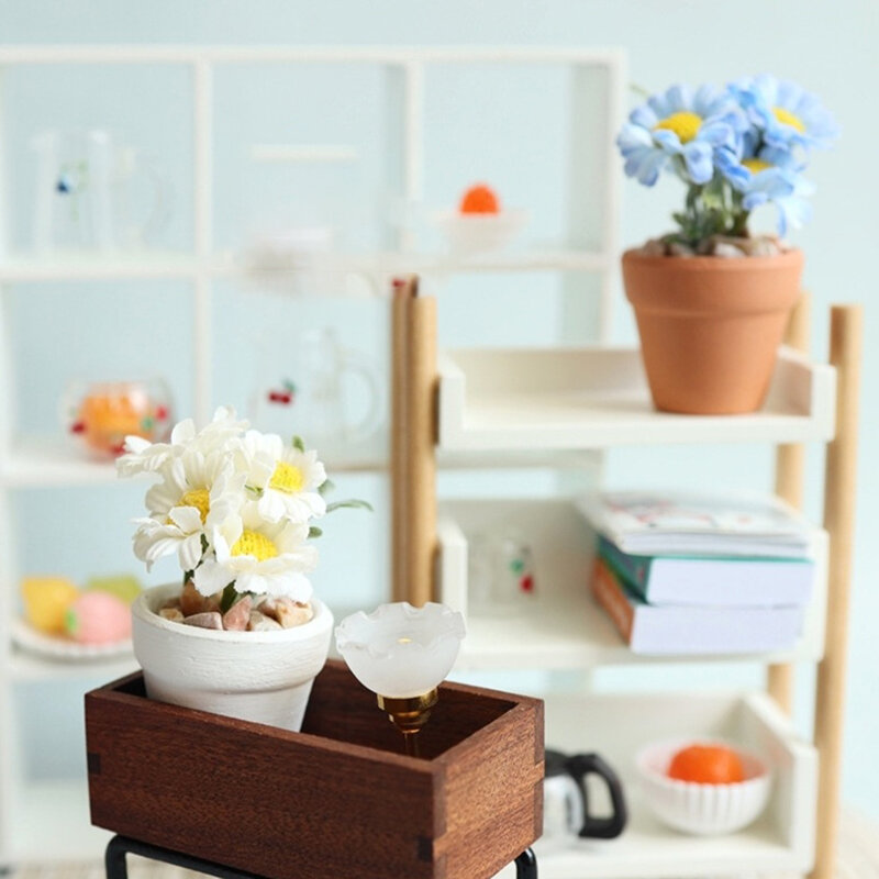 1:6 1:8 domek dla lalek miniaturowa stokrotka roślina doniczkowa doniczka Bonsai dekoracja Model domu ogrodowa zabawka lalka akcesoria do domu dekoracja nowa