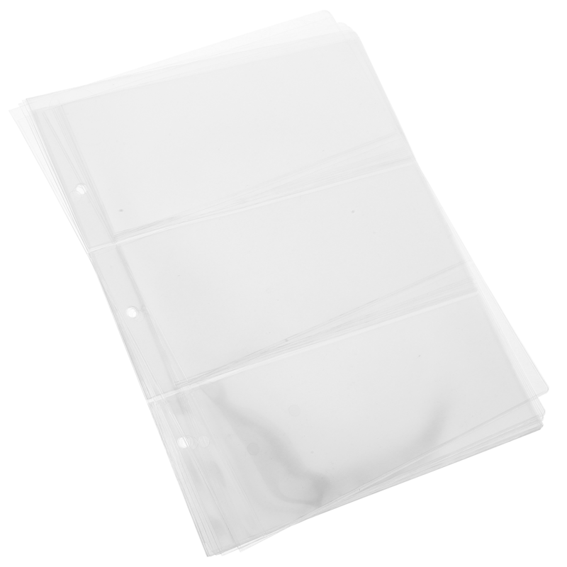 صفحات غلاف عملات بلاستيكية شفافة ، جامعي أكمام 3 جيوب ، صفحات إعادة تعبئة 3 حلقات ، 10 أوراق