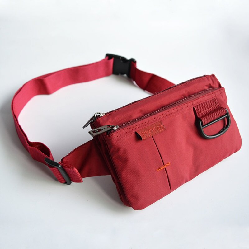 Nylon Waist Bag Fashion 4 Pockets Wear Resistant Shoulder Bag Waterproof Crossbody Bag Men Women