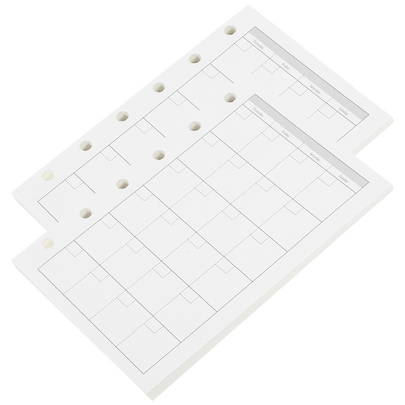 2 Sets Dubbele Knop Mini Binder Notitieblokken Notebook Vervangende Inzetstukken Papier Navulling