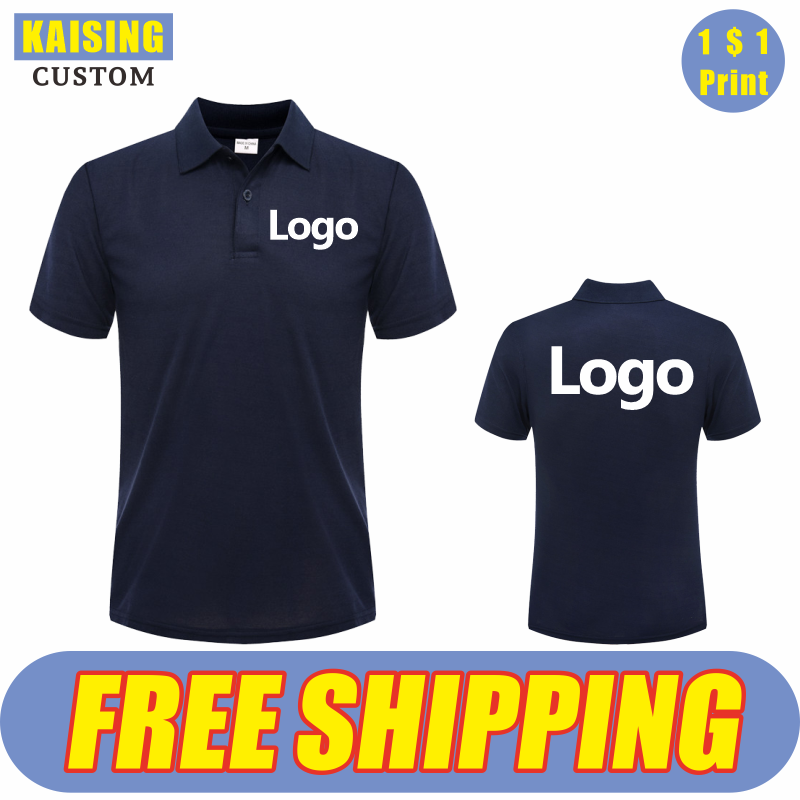 Kaising verão causal polo logotipo personalizado impresso imagem de texto marca bordado design pessoal respirável homens e mulheres