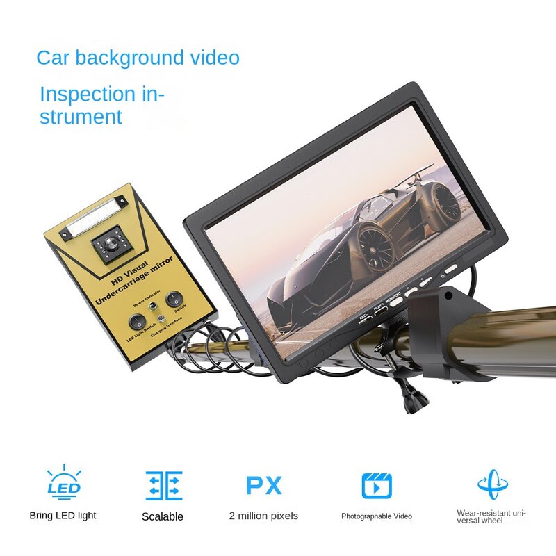 V3F High-definition Recorded Video Car Bottom Inspection Mirror Retractable Infrared Night Video Detection Mirror