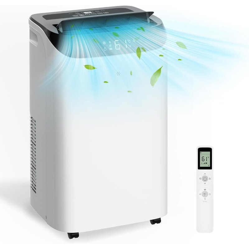 12,000 Btu Draagbare Airconditioner Koelt Tot 500 Vierkante Voet, 3-In-1 Energiezuinige Draagbare AC-Unit Met Afstandsbediening
