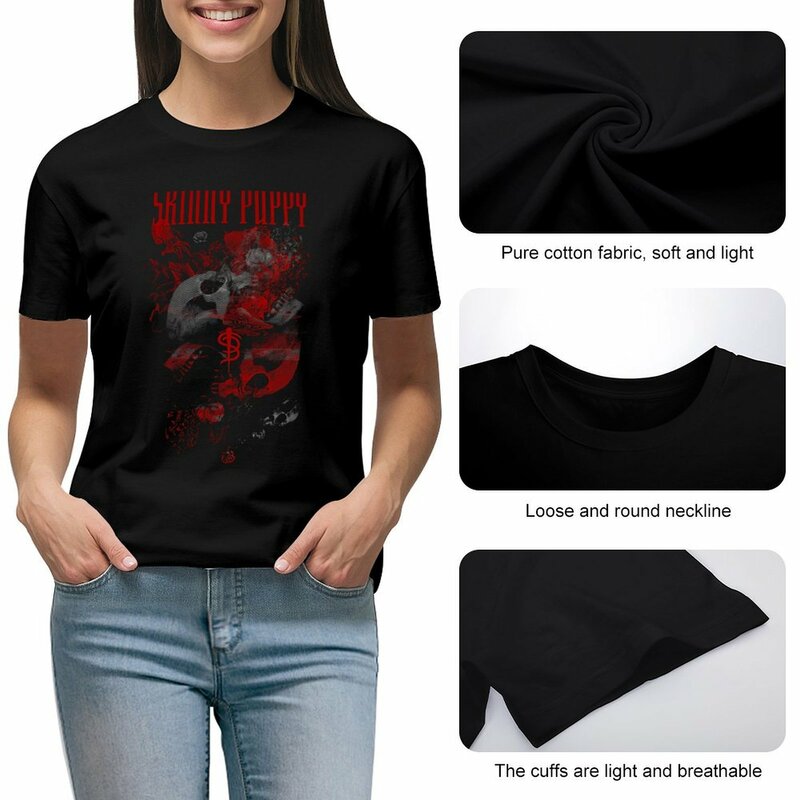 Skinny Puppy T-shirt Short sleeve tee Female clothing plain t shirts for Women