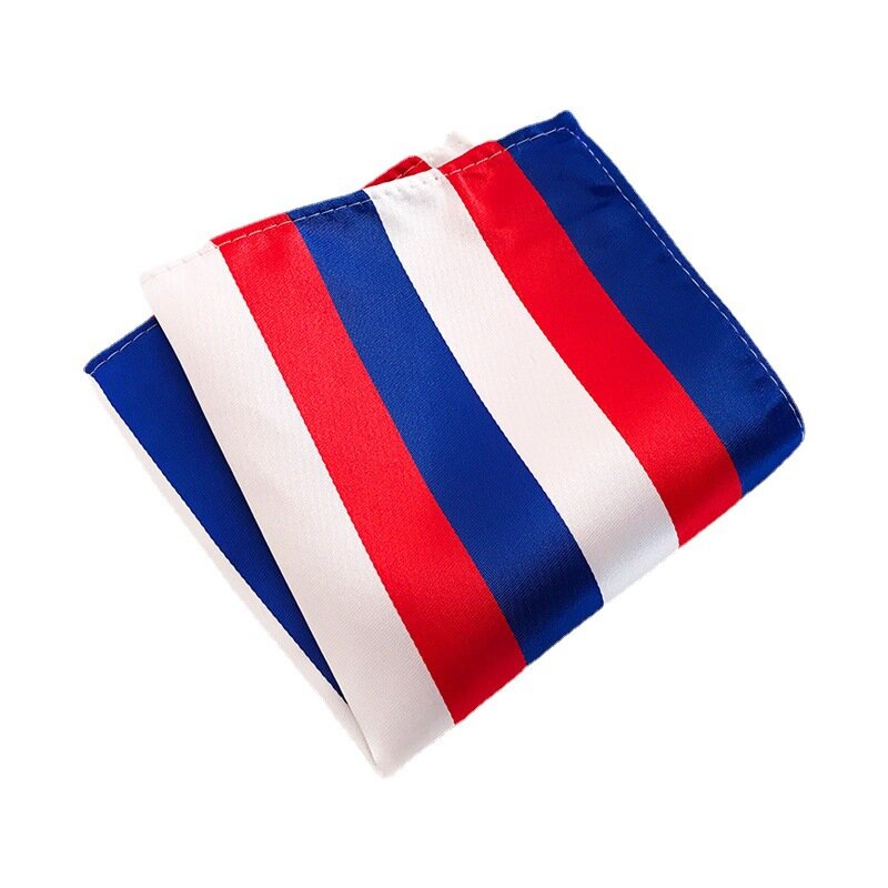 25*25cm Multiple Styles Fashion Versatile Striped Polyester Pocket Square for Man Woman Business Banquet Party Handkerchief