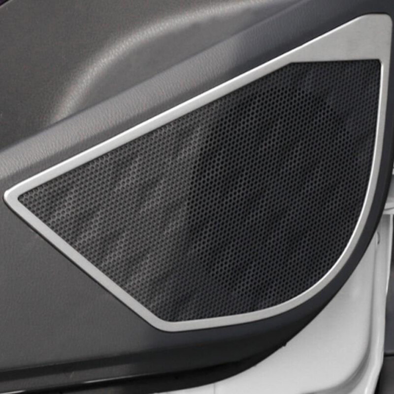 تغيير بسيط لسيارة تويوتا CHR 2016-2018 ، زخرفة دائرة صوت الباب الداخلي للسيارة ، مكبر صوت من الفولاذ المقاوم للصدأ ، غطاء إطار مكبر الصوت