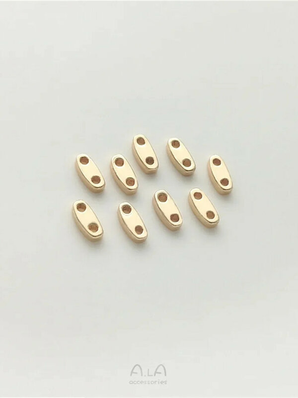 14 Karat Gold gefüllt Doppel loch flache Trennwand Perle Perle DIY hand gefertigte Accessoires Perlen Spacer Armband Halskette Schmuck Materialien