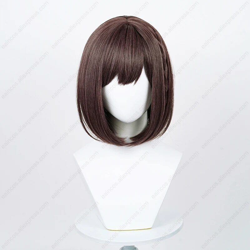 Парик для косплея Эны из аниме Shinonome, 33 см, коричневые парики bobo, термостойкие синтетические волосы