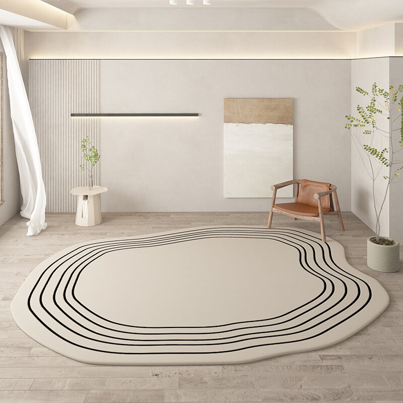 Creme Farbe Unregelmäßigen Oval Teppiche für Wohnzimmer Kinder Schlafzimmer Teppich Ins Weichen, Flauschigen Nacht Teppiche Kurze Plüsch Große Bereich matten