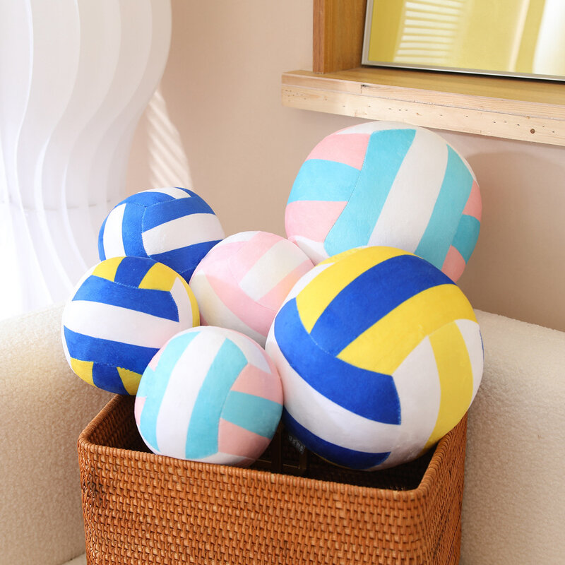 Kawaii Simulation Volleyball Ball Plush Toy Cute Volleyball Props Pillow Accompany Kids Soft Gifts for Girls Boys Room Decor