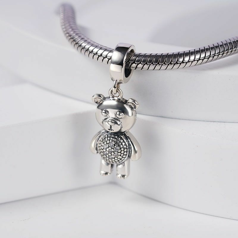 Nowy 925 szterling srebrna iskrząca Pavé Crown O łańcuch bezpieczeństwa koralik pasujący do oryginalnego bransoletka Pandora DIY damska biżuteria na prezent