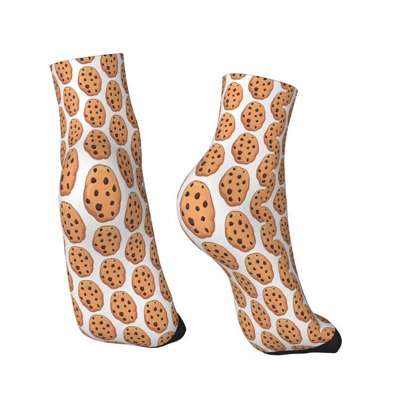 White Background Cookies Cookie Ankle Socks Male Mens Women Winter Stockings Printed