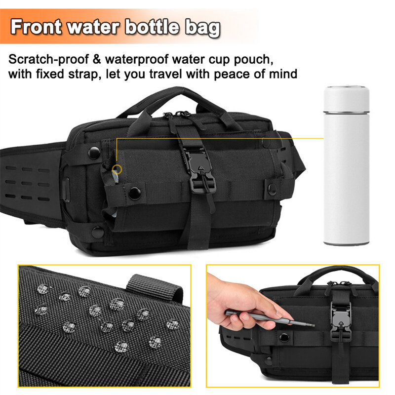 High Quality Waterproof Oxford Men's Waist Bags Multifunction Outdoor Travel Chest Packs Fashion Unisex Sport Crossbody Bag Male