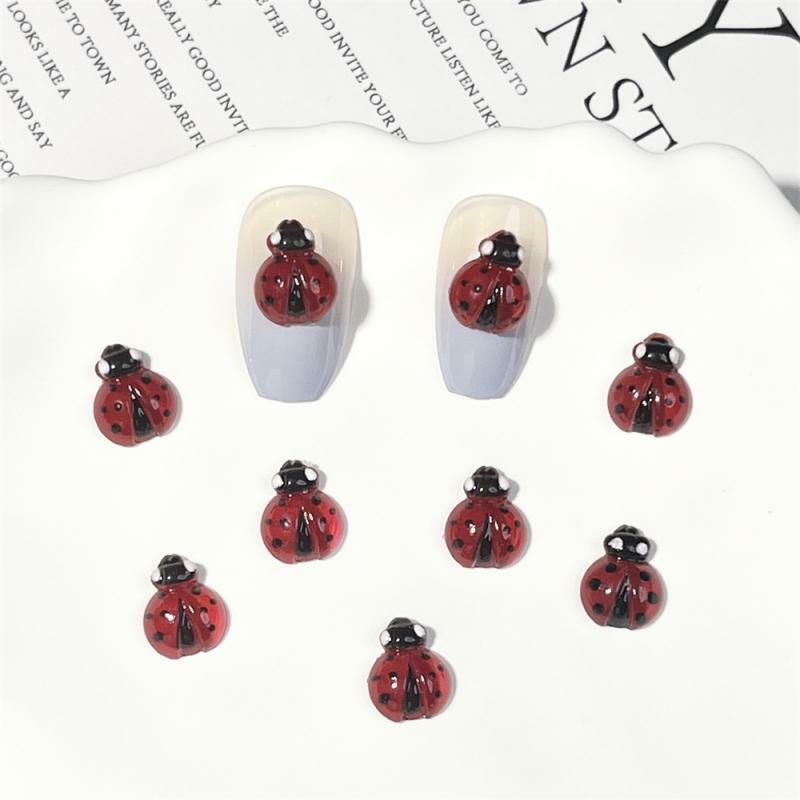 1~10PCS Nail Art Accessories Resin Animal Accessories Cartoon Cute Not Easy To Fade Nail Stickers Healthy Ladybug Uniform Color