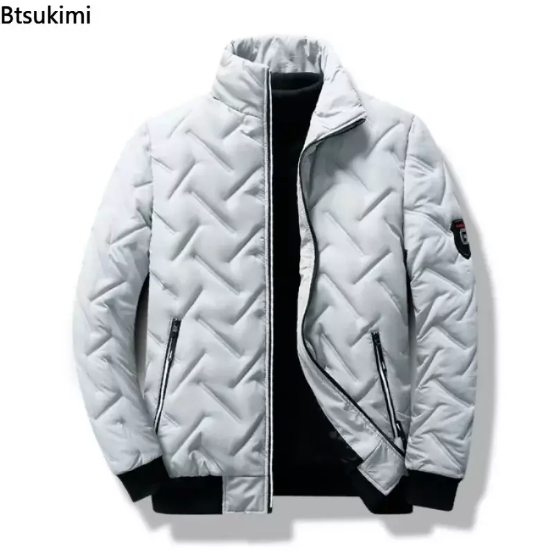 Jaket bantalan katun Korea pria, jaket hangat Mode Korea Streetwear kasual musim gugur dan dingin 2024 5XL