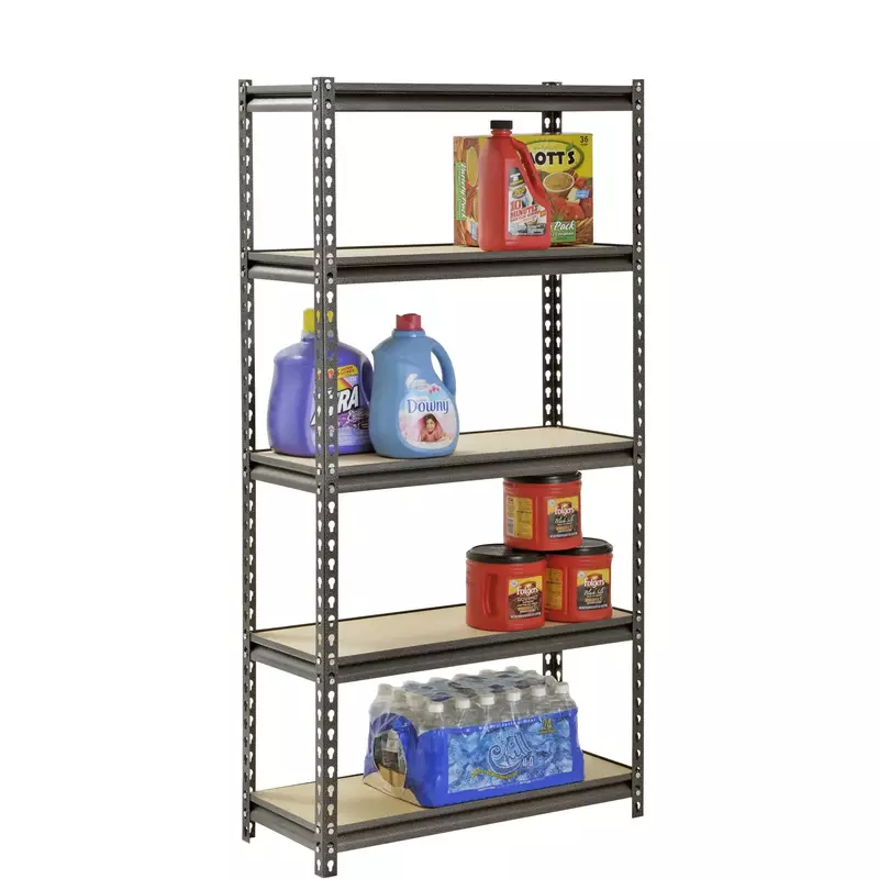 Steel Autoportante Muscle Rack, 5-Shelf Shelves, Silver Storage, Garage Organizer, EUA, 30 "X 12" D X 60 "H, Novo