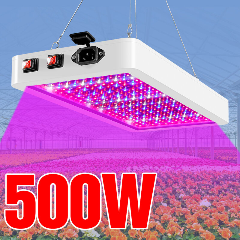 O diodo emissor de luz cresce a luz interior hidroponia phytolamp para a planta 300w 500w conduziu a placa quântica da planta da estufa do espectro completo bulbo vegetal flor