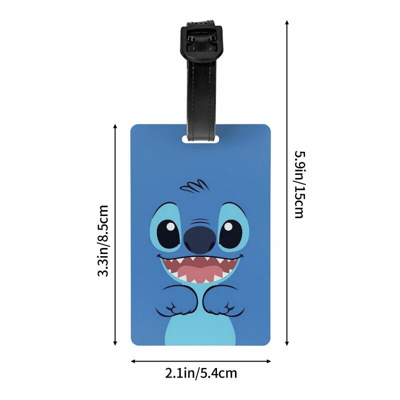 Lilo And Stitch Face Luggage Tag Cartoon Baggage Tag Privacy Cover ID Label
