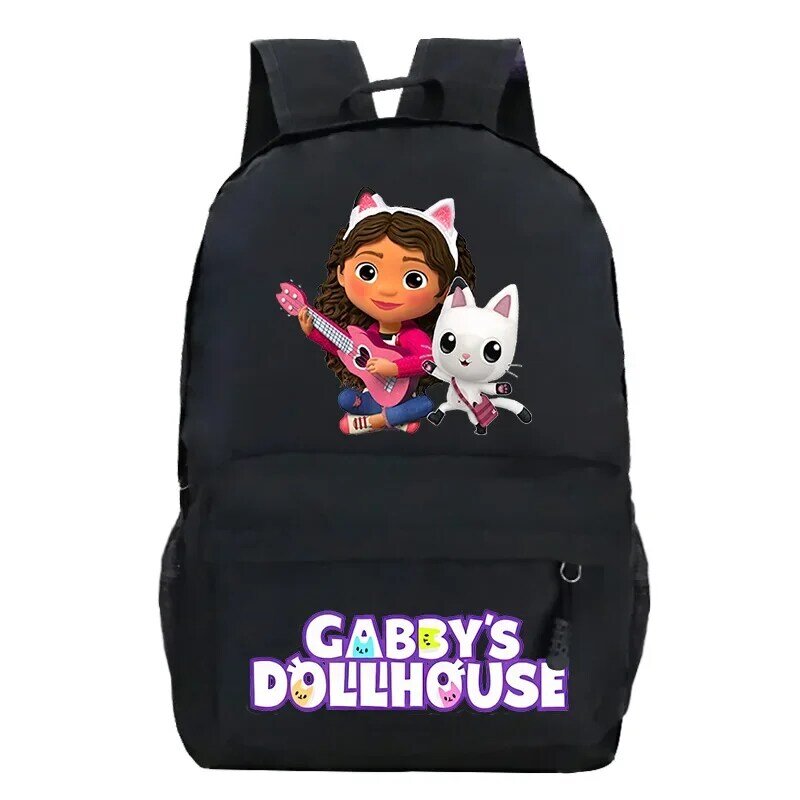 Gabbys-Mochila escolar de dibujos animados para niños y niñas, morral escolar de regreso a la escuela, para adolescentes