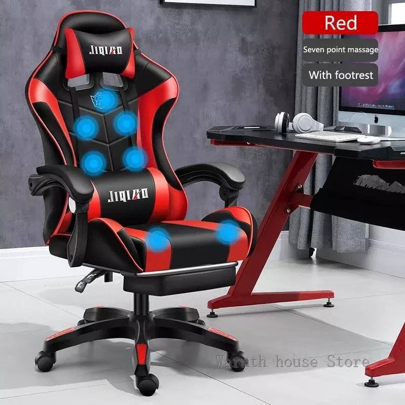 Wysokiej jakości fotel biurowy gaming światło RGB krzesło do pracy na komputerze ergonomiczny fotel do masażu obrotowego nowe krzesła dla graczy