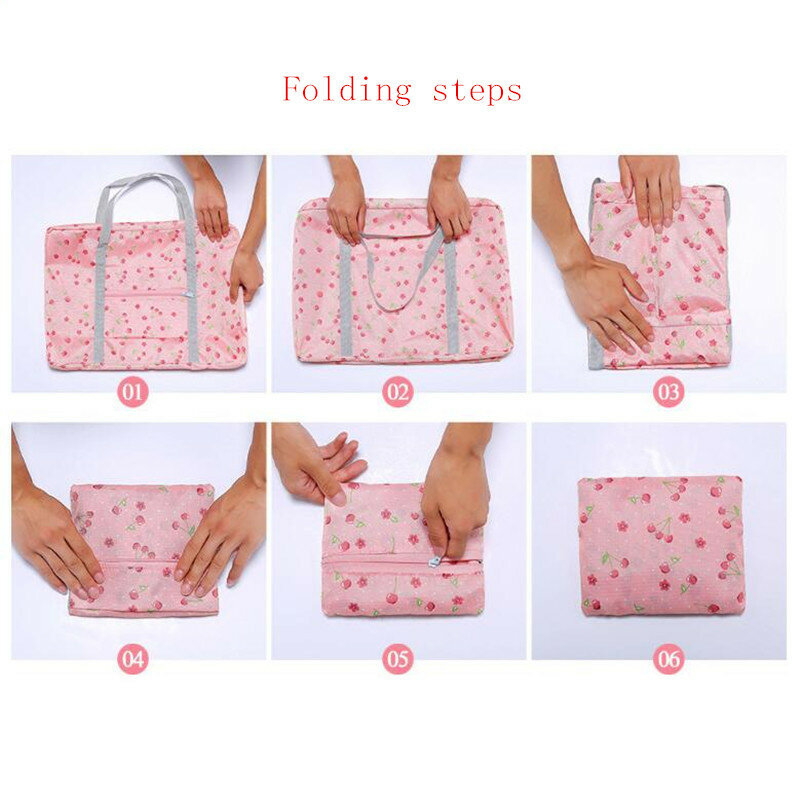 High Capacity Travel Bag Nylon Foldable Duffel Bag Hand Luggage For Men And Women Fashion Printed Organizer Bag Travel Storage