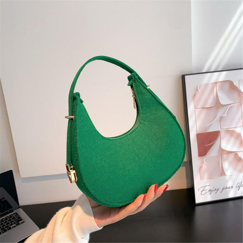 Fashion Women Handbag Alligator Pattern Shoulder Bags Solid Color Small Handle Underarm Bag Clutch Luxury Felt Female Tote Bag