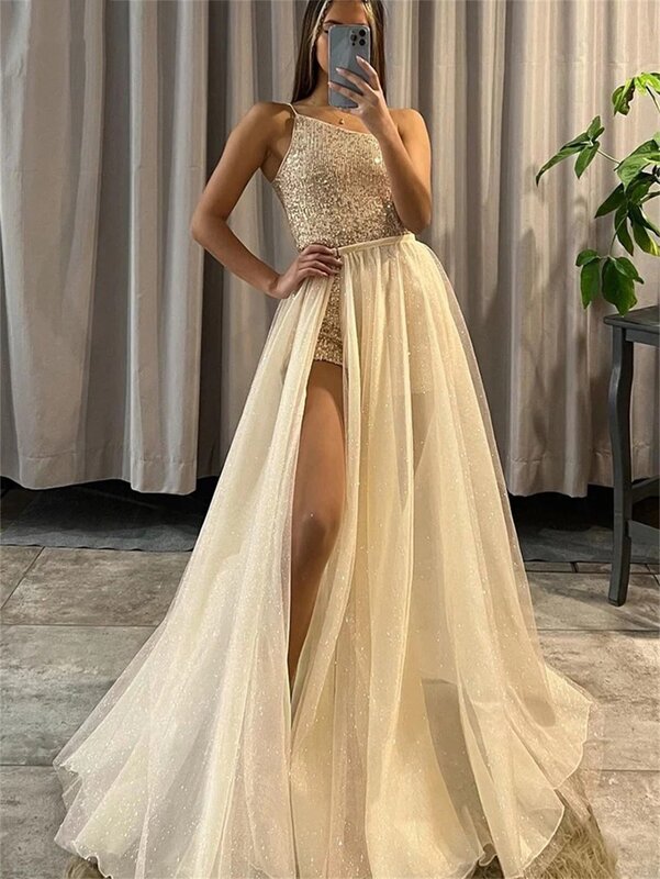 Sexy Sleeveless Wedding Dress 2024 Charming Side Slit Bride Gown classic Satin Floor Length Bride Robe Vestidos De Novia