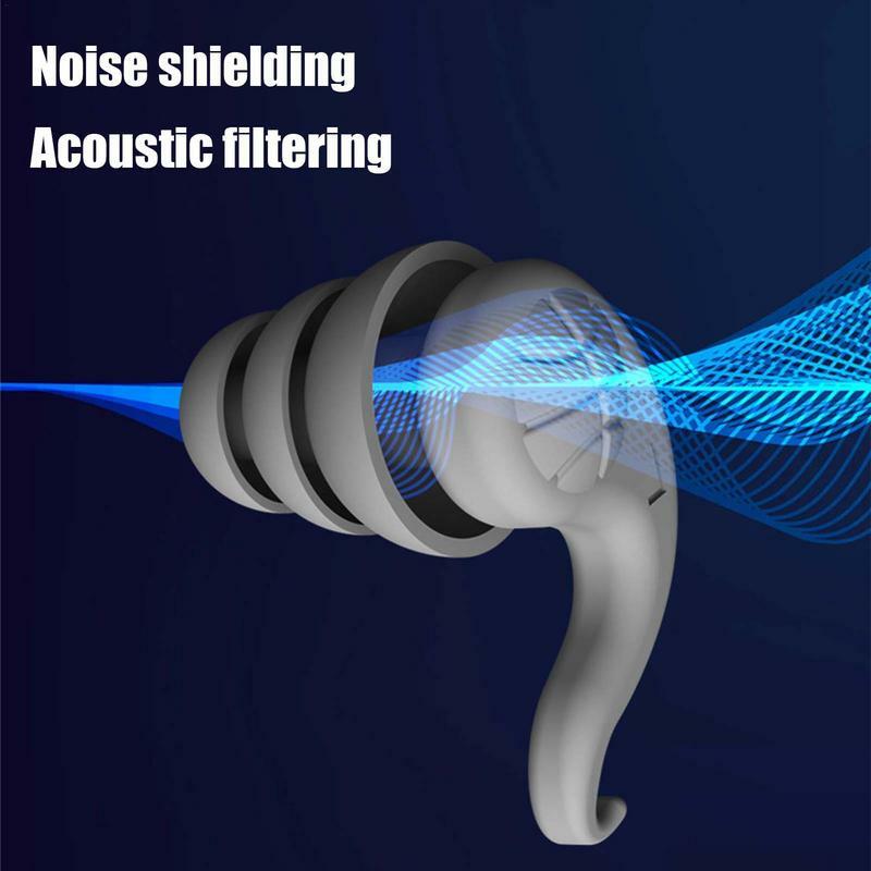 Tampões auriculares para dormir Reutilizáveis, Tampões de silicone para audição, Tampões de silicone para audição, Tampões de ouvido laváveis para proteção auditiva