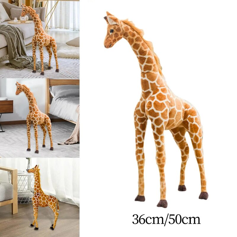Juguete de jirafa de peluche para niños y niñas, muñeco de ciervo, almohada de felpa, Adorable, suave, para sala de estar preescolar, regalos para adultos