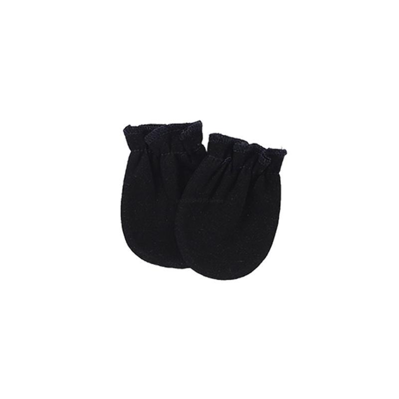 1 paio guanti in cotone morbido antigraffio per neonati, per protezione del viso, guanti per mani antigraffio, colore solido,