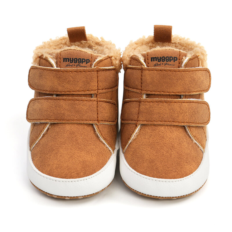 Высокие хлопковые ботинки для малышей, теплые зимние мокасины для новорожденных, обувь для первых шагов, для мальчиков и девочек