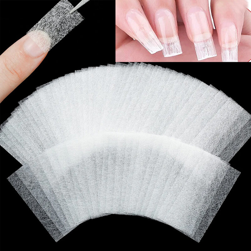 10/20/50 pz Nail Extension seta fibra di vetro Non tessuto Silks Form Wrap Manicure Building Gel UV punte acriliche francesi Nail Art Tool