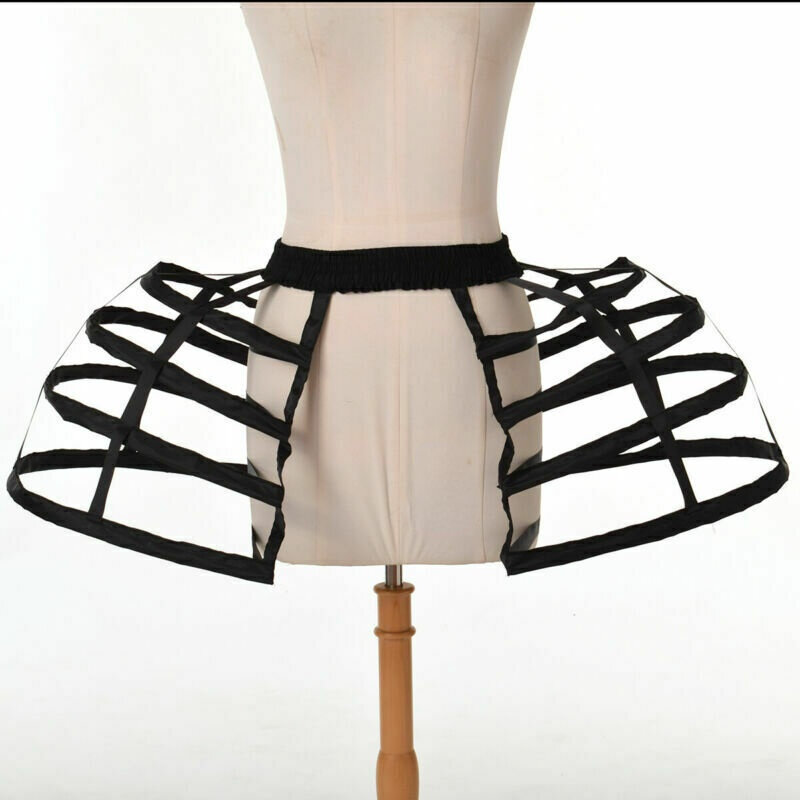Blessume Women Double Pannier Crinoline Hoop Bustle Cage Underskirt