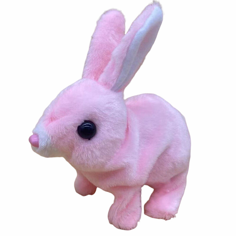 Brinquedo elétrico do coelho do luxuoso para crianças, tela macia do toque, andar, saltar, simulação, aniversário, presentes da Páscoa
