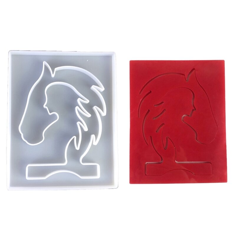 Horse Head Sculptures Mould Easy to Demould Silicone Mold Girl Ornament Making Mould for DIY Enthusiasts