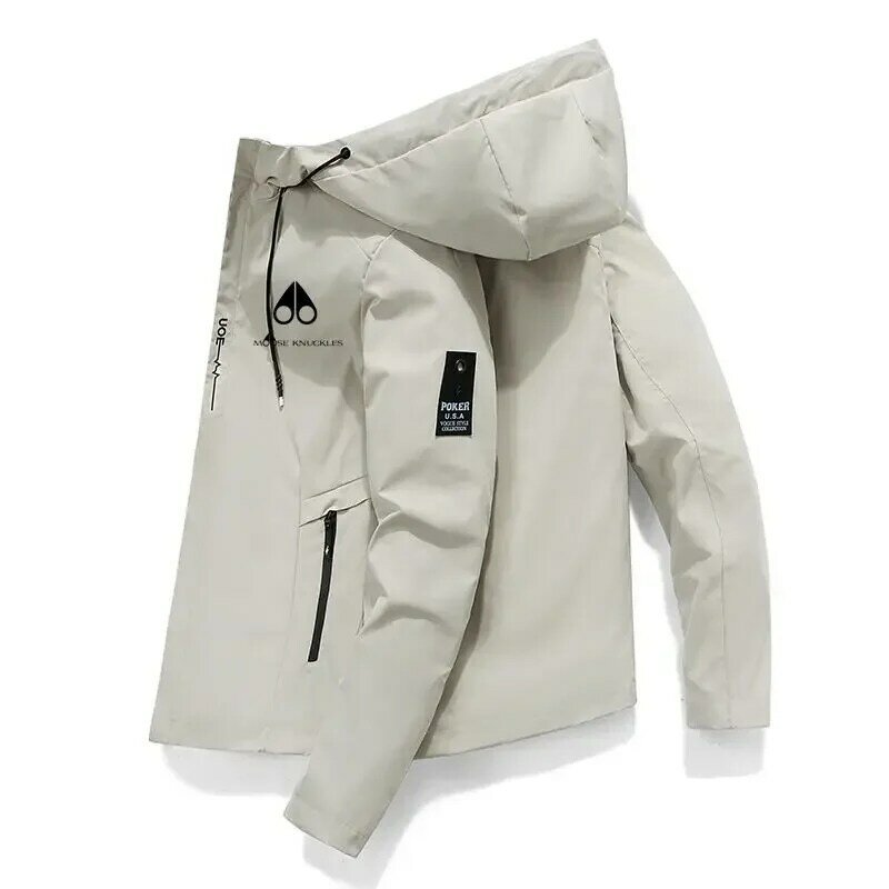 2024 남성용 방풍 캐주얼 재킷, 스포츠 프린트 후드, 남성 패션, 멋지고 고급 럭셔리 재킷, 신제품