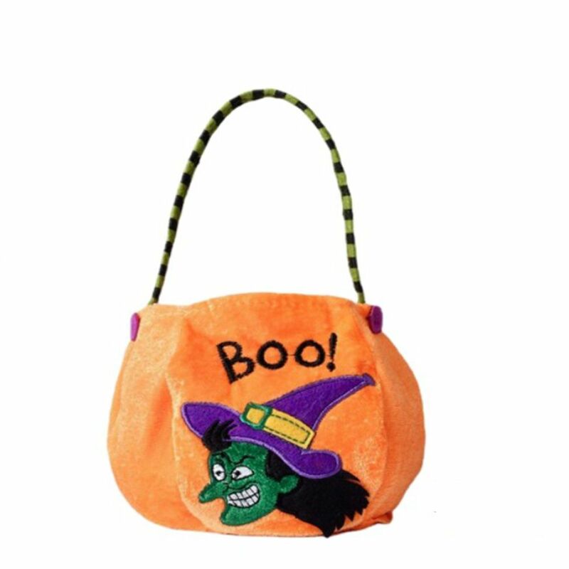 Bolsa Padrão Criativo para Crianças, Saco De Doces De Halloween, Witch Black Cat Handbag, Presente Bonito Da Abóbora, 1 Pc