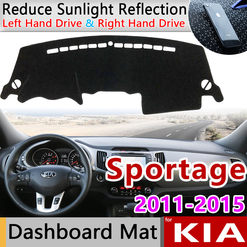 Pour Kia Sportage 2011 2012 2013 2014 2015 SL tapis anti-dérapant tableau de bord couverture Pad parasol Dashmat tapis Anti-UV voiture accessoires R