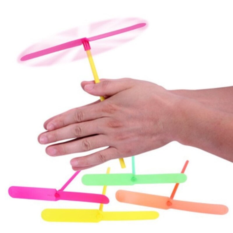 100 STKS Bamboo Dragonfly voor w / lichtgewicht duurzaam vliegend speelgoed Willekeurige kleur Levering