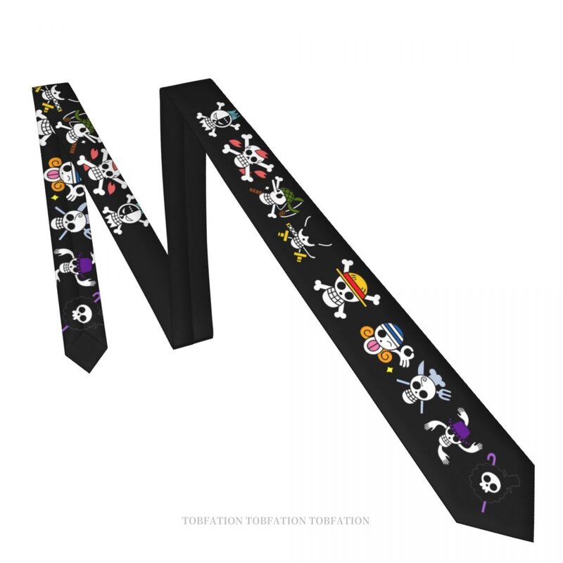 Cravate avec Logo de Tête de Mort pour Homme, Accessoire de ixde Cosplay, en Polyester, Classique, Imprimé, Largeur 8cm, 1 Pièce
