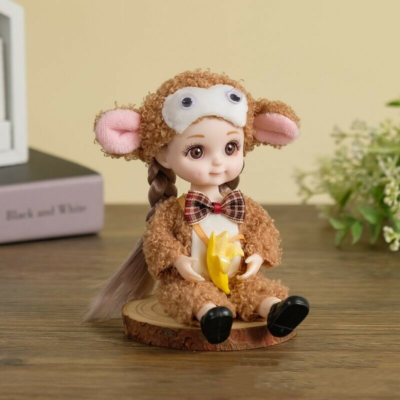 17cm Super Cute Little Princess Costume  13 Joints Doll Play House Girl Toy Gift