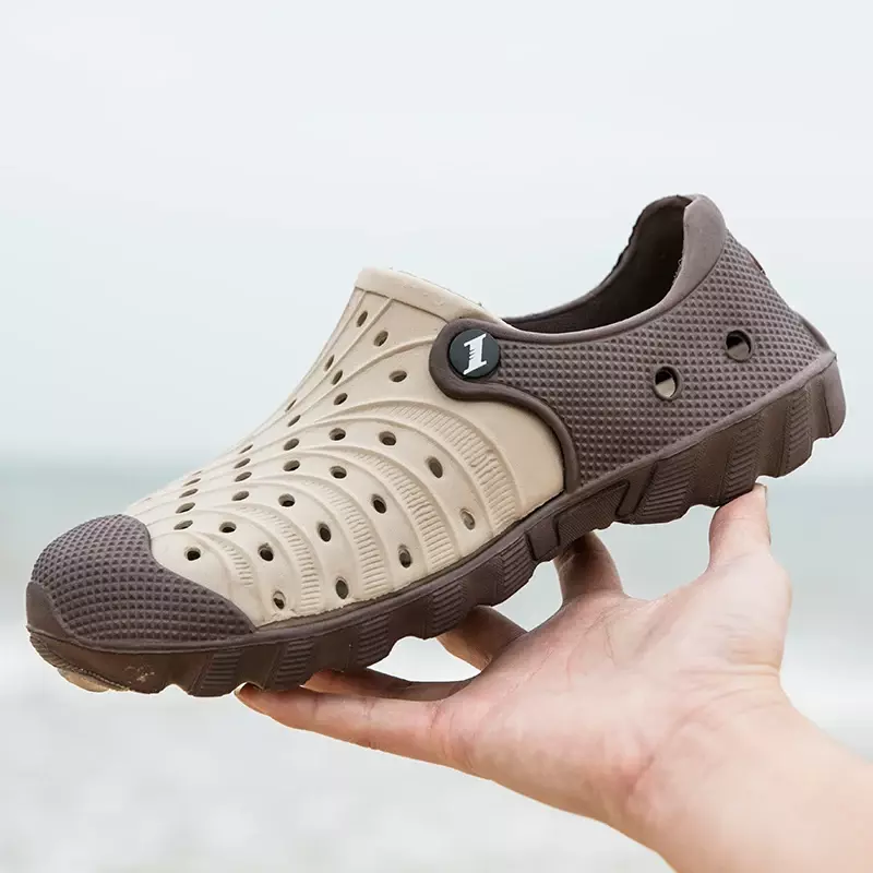 Letnie męskie gumowe sandały plażowe męskie drewniaki buty ogrodowe chodaki Zuecos Hombre Outdoor Slip On oddychające nowy 2024