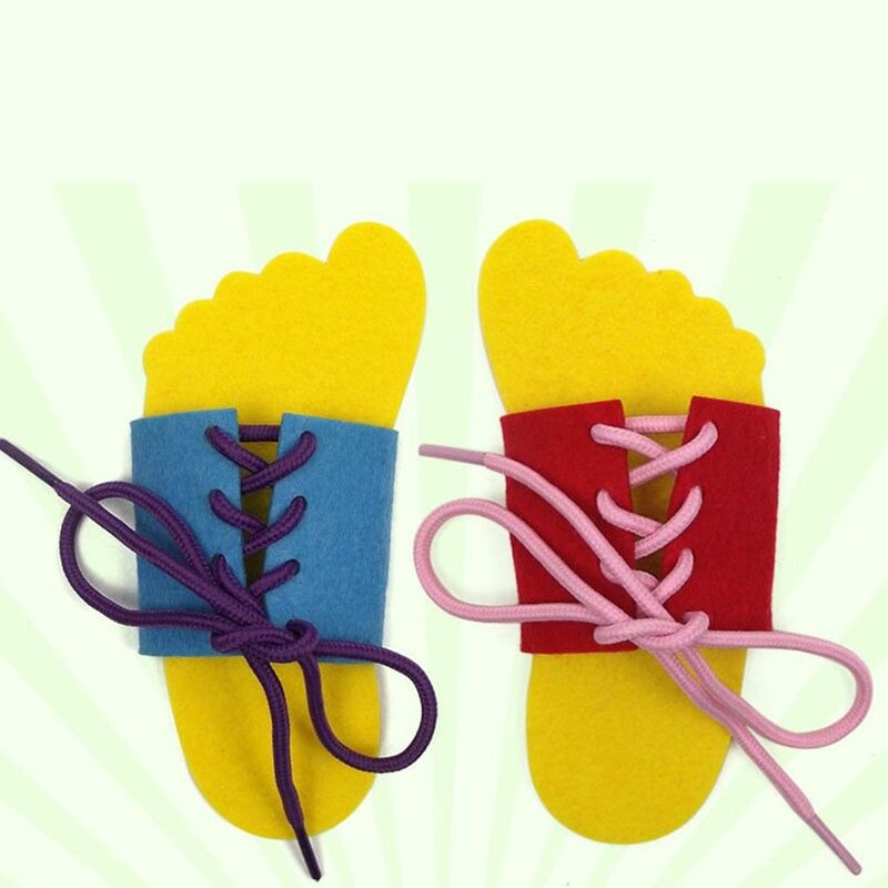 Multicolore insegnamento cravatta lacci delle scarpe giocattolo come legare orso pesce scarpe allacciatura non tessute giocattolo educativo precoce