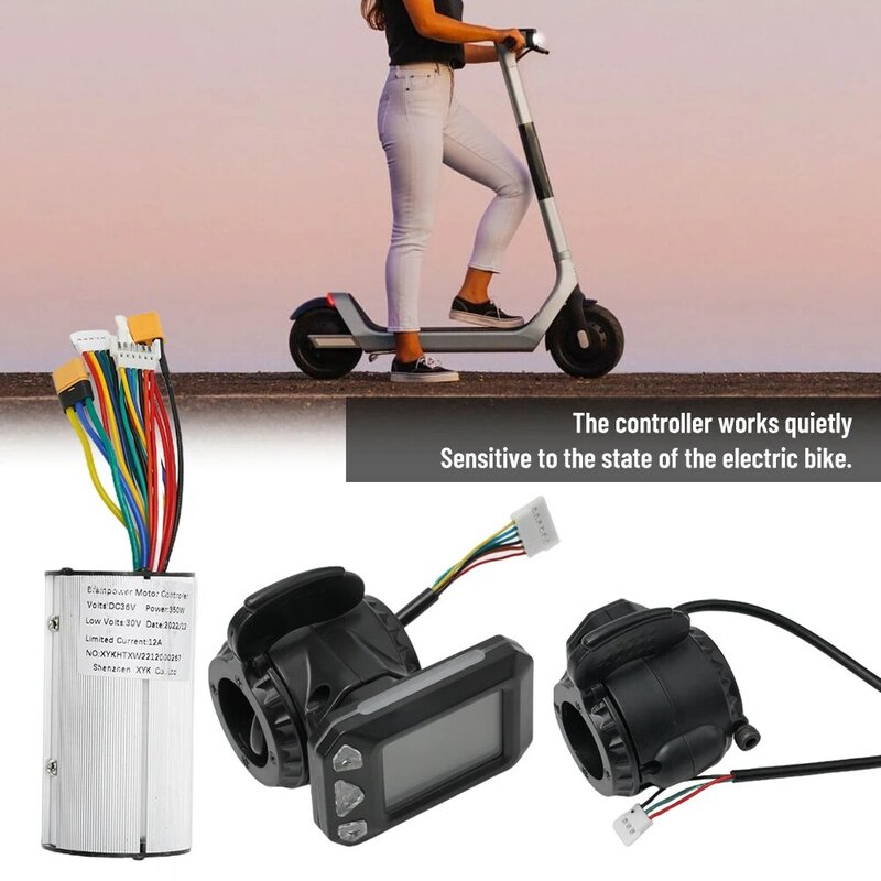 250W/350W Elektrische Scooter Fiets 24/36V Controller Lcd Monitor Rem Set 5.5/6.5 Inch Koolstofvezel Onderdeel Scooter Diy Retrofit Kit