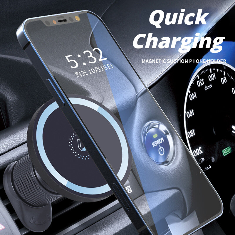Magsafe Car Phone Charger Car Mount Magnetic Phone Holder Dashboard Air Vent Car Phone Stand for iPhone15 14 13 12Pro Max