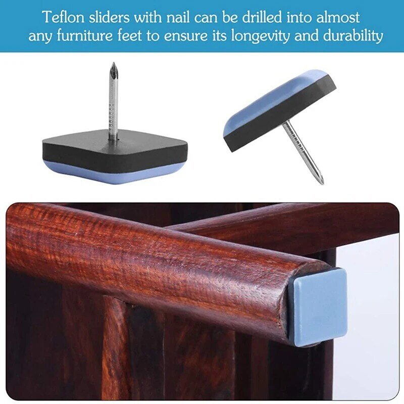 20 stuks nagel op meubelen pads meubels sliders stoel been verhuizers vloerbeschermers meubels glijden pad huishoudelijke accessoires